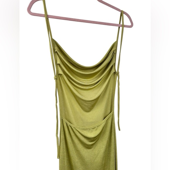 Maxi bodycon cami dress, XS, spaghetti straps, pencil ruched backless, tie back - Picture 6 of 9